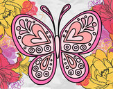 Dibujo Mandala mariposa pintado por HERLINDA