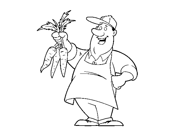 Dibujo de Agricultor para Colorear