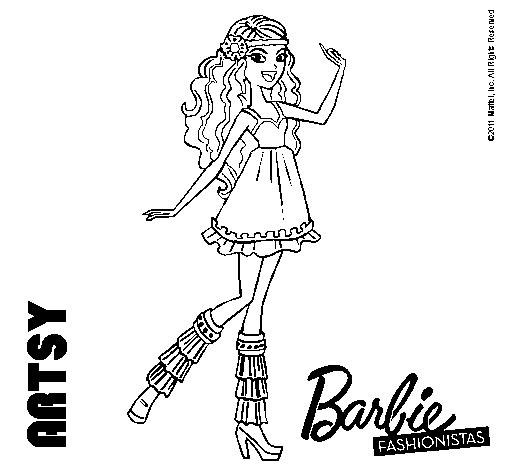 Dibujo de Barbie Fashionista 1 para Colorear