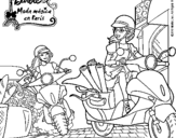 Dibujo de Barbie y su amiga en moto 1