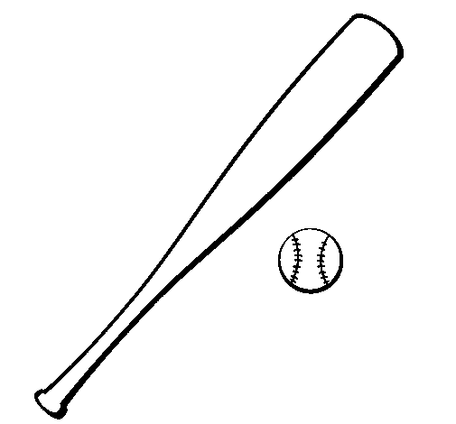 Dibujo de Bate y bola de béisbol para Colorear