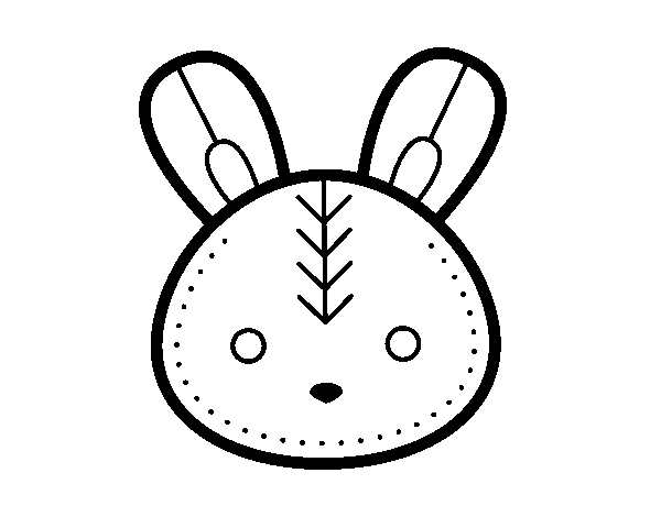 Dibujo de Cara de conejito de Pascua para Colorear
