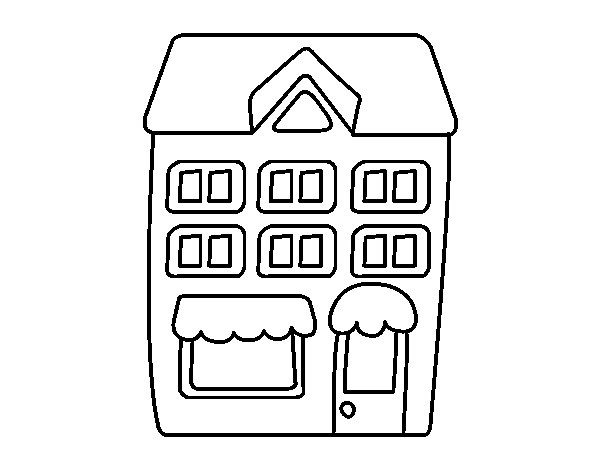 Dibujo de Casa con pisos para Colorear