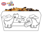 Dibujo de Dr Oetker Junior Chef Molde dinosaurios para colorear