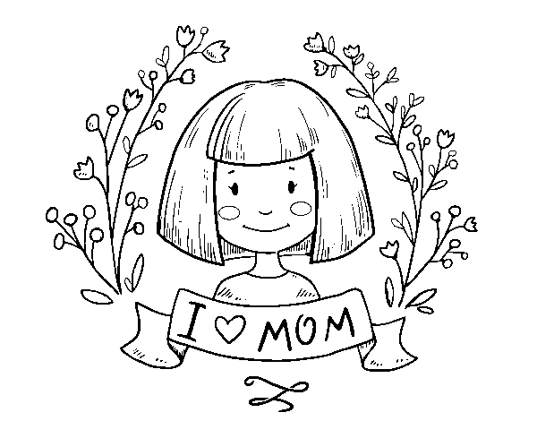 Dibujo de I love mom para Colorear