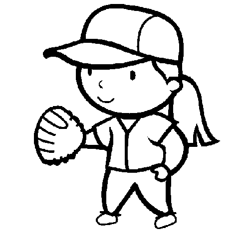 Dibujo de Jugadora de béisbol para Colorear
