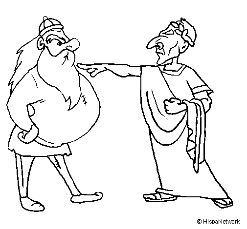 Dibujo de Julio César con un galo para Colorear