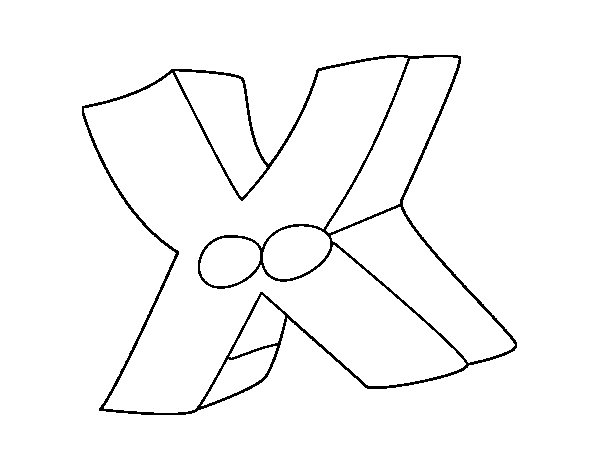 Dibujo de Letra X para Colorear