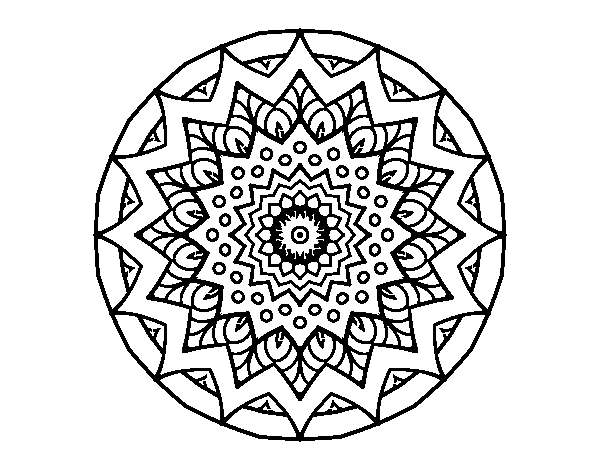 Dibujo de Mandala creciente para Colorear