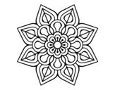 Dibujo de Mandala de flor sencilla para colorear