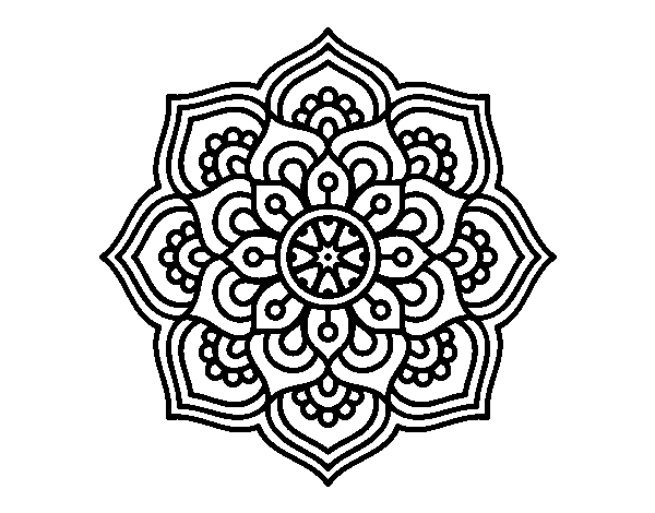 Dibujo de Mandala flor de la concentración para Colorear