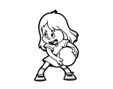 Dibujo de Niña con pelota