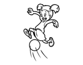 Dibujo de Niña jugando a fútbol