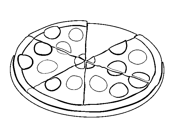 Dibujo de Pizza de pepperoni para Colorear