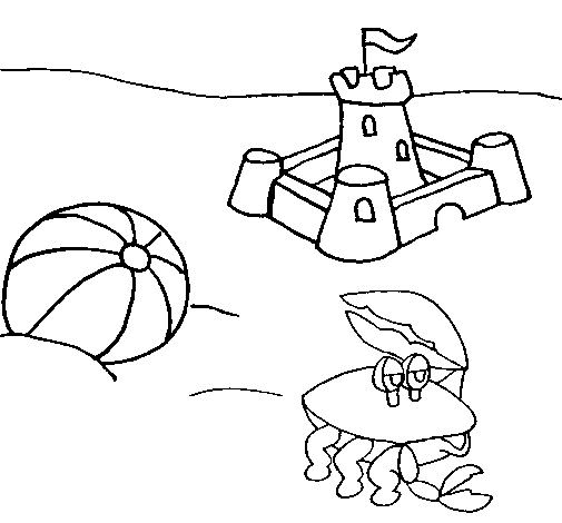 Dibujo de Playa 2 para Colorear
