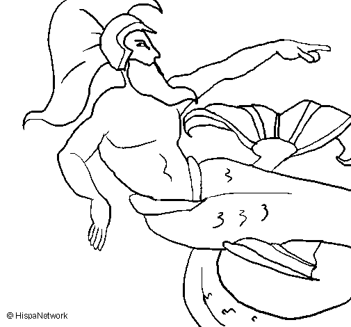 Dibujo de Poseidón para Colorear