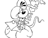 Dibujo de Ratón enamorado
