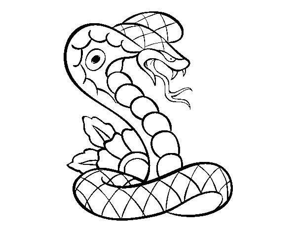 Dibujo de Tatuaje de cobra para Colorear