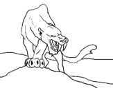 Dibujo de Tigre con afilados colmillos para colorear
