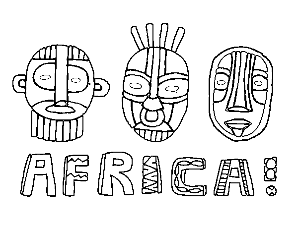 Dibujo de Tribus de África para Colorear