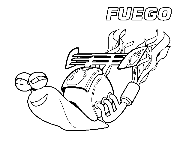Dibujo de Turbo -  Fuego para Colorear