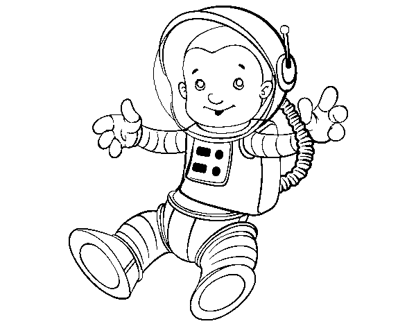 Dibujo de Un astronauta en el espacio para Colorear