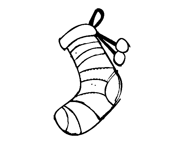 Dibujo de Un calcetín de Navidad para Colorear
