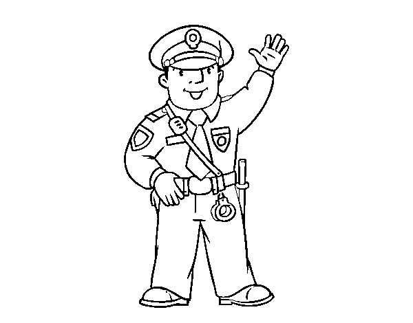 Dibujo de Un polícia para Colorear