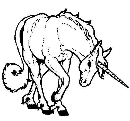 Dibujo de Unicornio bravo para Colorear