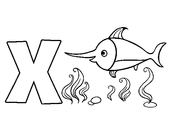Dibujo de X de Xipihas para Colorear