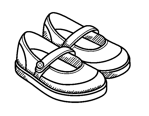 Dibujo de Zapatos de niña para Colorear