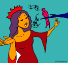 Dibujo Princesa cantando pintado por jeanet