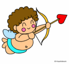 Dibujo Cupido pintado por chipilin