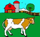 Dibujo Vaca pasturando pintado por aquiles