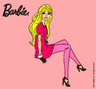 Dibujo Barbie sentada pintado por glam