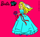 Dibujo Barbie vestida de novia pintado por kelita