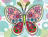 Dibujo Mandala mariposa pintado por Kime