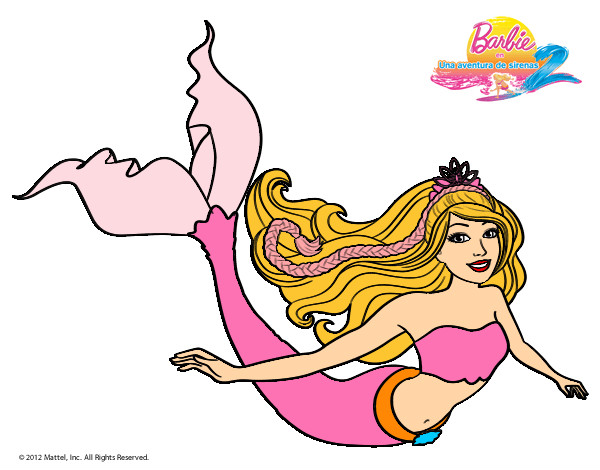 Barbie sirenas para Colorear Dibujos.net