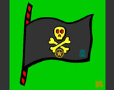 Dibujo Bandera pirata pintado por mandalista