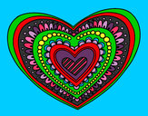 Dibujo Mandala corazón pintado por camilululu