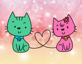 Dibujo Gatos enamorados pintado por neyrimar