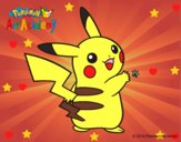 Dibujo Pikachu de espaldas pintado por princesa21