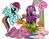 Dibujo Rainbow Dash en su palacio pintado por luna2345