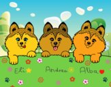 Dibujo 3 perritos pintado por AndreaMGM