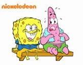 Bob Esponja y Patricio en bañador