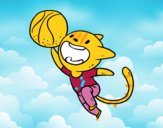 Gato jugando a baloncesto