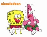 Bob Esponja y Patricio en bañador