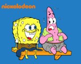 Bob Esponja y Patricio en bañador