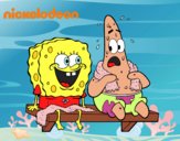 Bob Esponja y Patricio en bañador