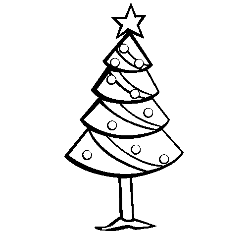 Dibujo de Árbol de navidad II para Colorear